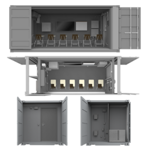 Configurations of the 20 foot conference room container SCIF