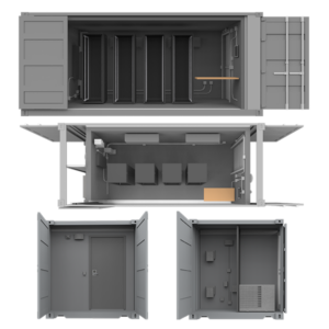 Configurations of the 20 foot server room container SCIF