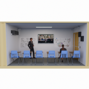 3d rendering of a container scif briefing room