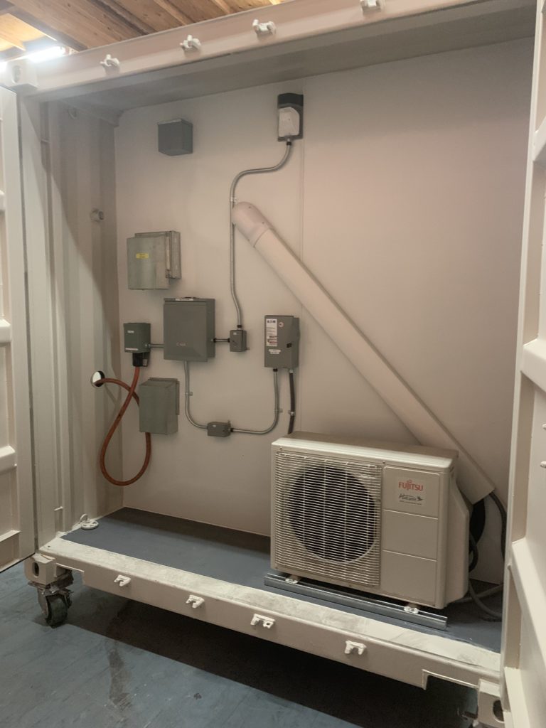 HVAC system in container SCIF