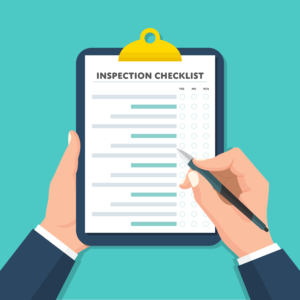 self-inspection checklist on clipboard