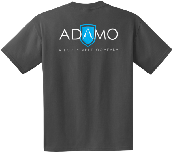 Back of Adamo short sleeve shirt in gray