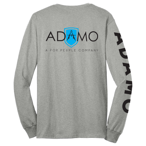 back of Adamo long sleeve shirt in gray