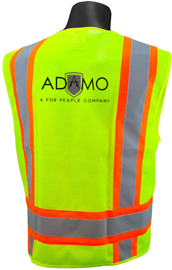 Adamo yellow safety vest back