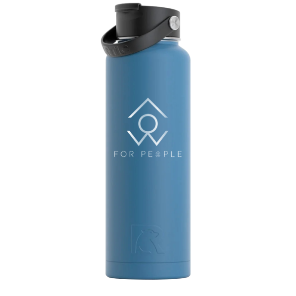 Blue for people water bottle