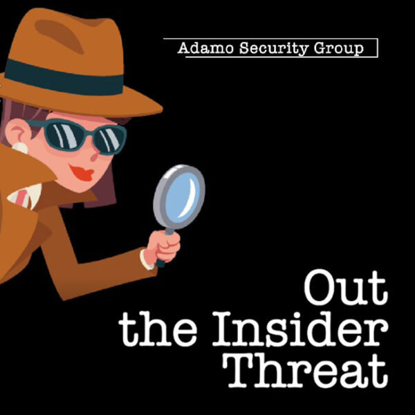 A graphic with the text "Out the insider threat" and an illustration of a woman in a detective outfit