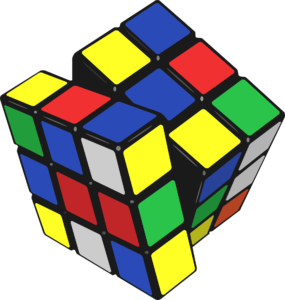 A mixed up rubicks cube
