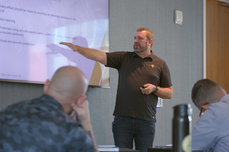 A man teaching a security class