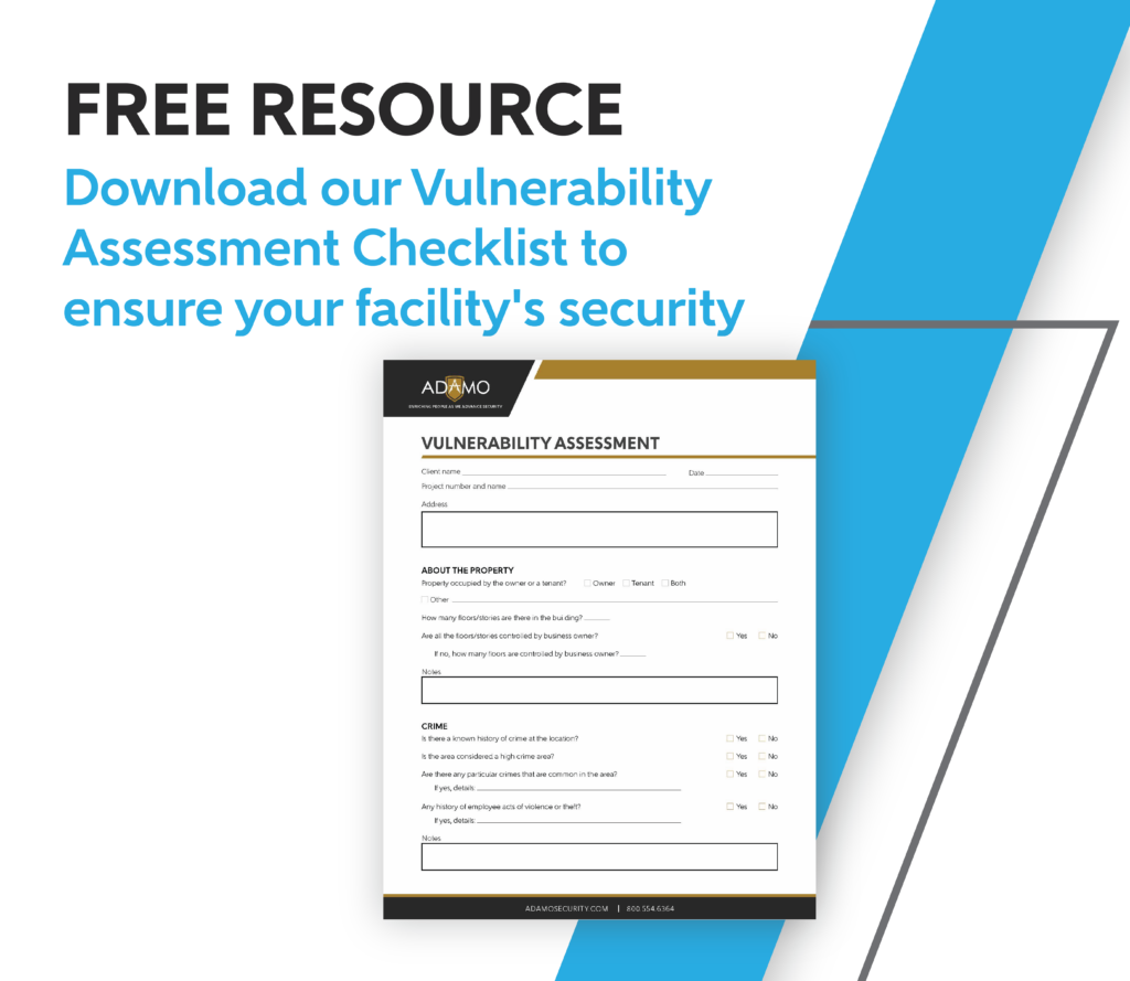 Blue and white graphic advertising a free downloadable vulnerability assessment