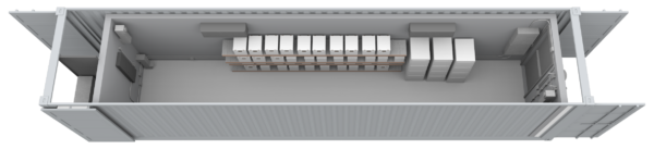 Top down view of a storage container SCIF