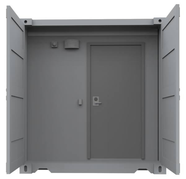 Door of a container SCIF