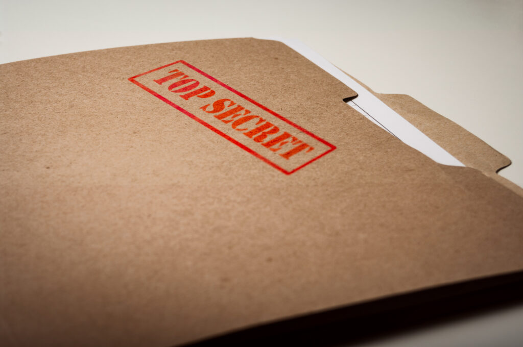 File with a top secret label