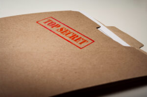 File with a top secret label